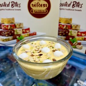 Traditional Angoori Basundi with rasgulla pearls in Ahmedabad