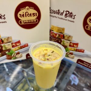 Kesar Pista Lassi with saffron and pistachios in Ahmedabad