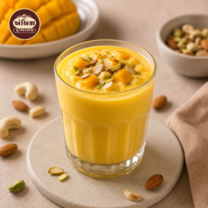 Fresh Mango Lassi Ahmedabad made with Alphonso mangoes, pure curd, and premium dry fruits.