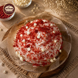 Red Velvet Matho Ahmedabad with creamy red velvet flavor