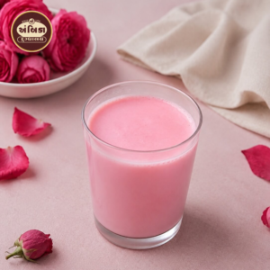 Fresh Rose Lassi Ahmedabad made with pure curd and natural rose syrup.